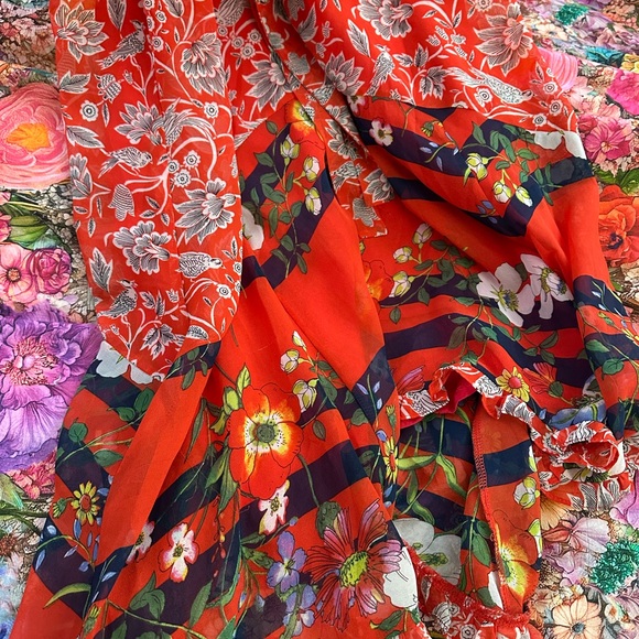Anthropologie Red Floral Maxi Dress - Picture 10 of 10